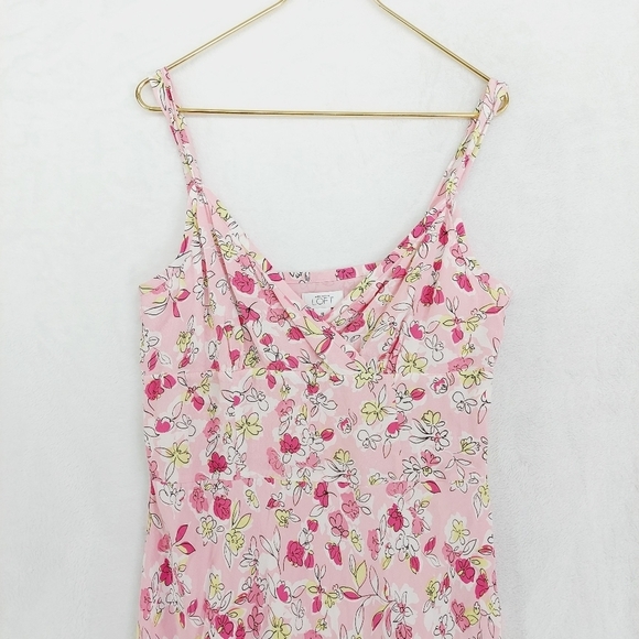 LOFT Pink Floral Print Sleeveless Strappy Party Mini Dress 3689 - Picture 3 of 9